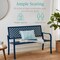 Best Choice Products Indoor Outdoor Steel Garden Bench w/ Geometric Backrest, Foot Levelers